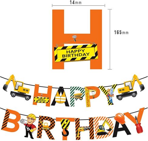 33pcs Construction Birthday Decorations For Boys construction Party Supplies For 1st 2nd Boys Birthday Excavator Construction Balloons, Birthday Banner Cake Toppers For Kids Birthday Party Decor in Saudi Arabia