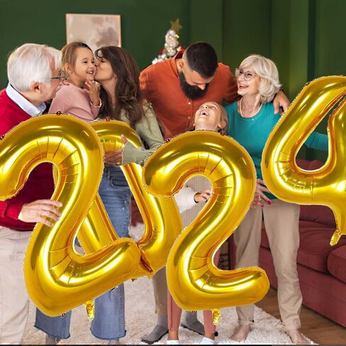 2024 Balloons, 40 Inch 2024 Balloon Numbers, 2024 Balloons Gold, 2024 Foil Number Balloons, Large 2024 Mylar Balloons for 2024 New Year 2024 Eve Party Birthday Graduation Christmas Supplies in Saudi Arabia
