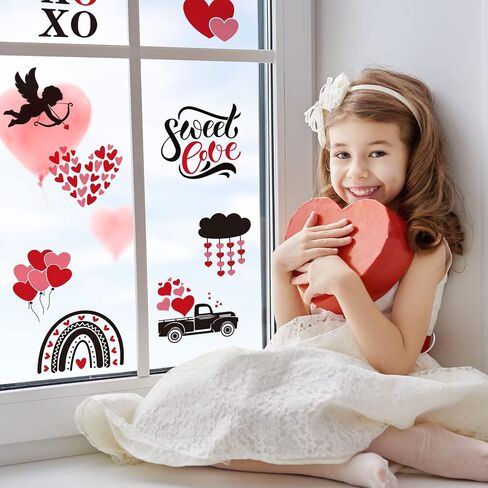 Whaline 30Pcs Small Valentine's Day Stencils Reusable Plastic Valentine Painting Templates Love Heart Rose Be Mine Drawing Templates for Valentines Wedding Anniversary DIY Painting on Wood in Saudi Arabia