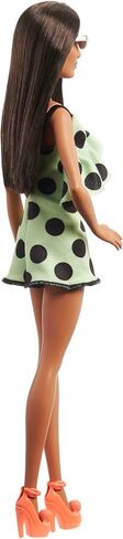 Barbie Fashionistas Doll #200 with Brunette Hair, Lime Green Polka Dot Romper & Barbie Accessories in Saudi Arabia