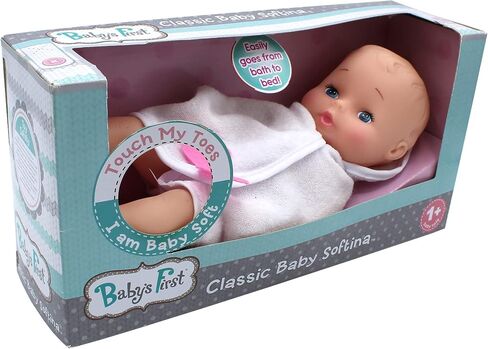 Baby's First Bathtime with Softina White Toy Doll, Plastic, Washable Surface, Life-Like' Feel, for Ages 1+ in Saudi Arabia