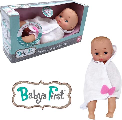 Baby's First Bathtime with Softina White Toy Doll, Plastic, Washable Surface, Life-Like' Feel, for Ages 1+ in Saudi Arabia