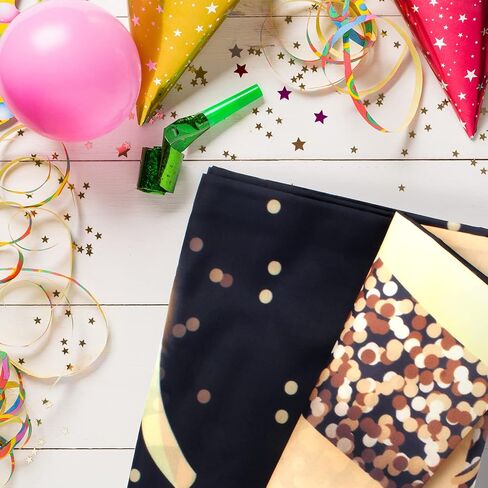 Mnixy Happy 50th Birthday Backdrop Banner Step and Repeat 50 Years Old Background Decorations for Women Men Her Him Photography Party Supplies Glitter Black Gold (1) in Kuwait
