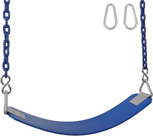 Swing Set Stuff Inc. Commercial Rubber Belt Seat with 8.5'. Coated Chain & SSS Logo Sticker Commercial Rubber Coated Chain, Blue in Saudi Arabia