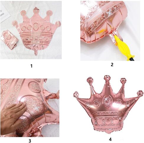 بالون عيد الميلاد الأول من كونجون، بالون ميلار رقم 1 بلون ذهبي وردي على شكل تاج عيد الميلاد الأول المضحك من رقائق الألومنيوم لتزيين الرضع. in Kuwait