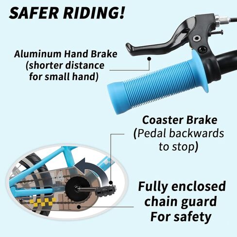 دراجة أطفال طراز BMX مقاس 12-18 بوصة من Glerc NuNu لعمر 1-8 سنوات مع عجلات تدريب وواقي سلسلة مغلق، ألوان متعددة in Kuwait