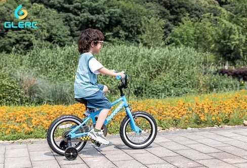 دراجة أطفال طراز BMX مقاس 12-18 بوصة من Glerc NuNu لعمر 1-8 سنوات مع عجلات تدريب وواقي سلسلة مغلق، ألوان متعددة in Kuwait