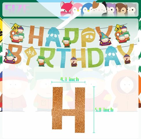 𝓢𝓸𝓾𝓽𝓱 𝓟𝓪𝓻𝓴 مجموعة ديكورات حفلات أعياد الميلاد للأطفال والأولاد مجموعة لوازم الحفلات بما في ذلك لافتة إكليل الكعك والكب كيك والبالونات in Kuwait