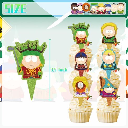 𝓢𝓸𝓾𝓽𝓱 𝓟𝓪𝓻𝓴 مجموعة ديكورات حفلات أعياد الميلاد للأطفال والأولاد مجموعة لوازم الحفلات بما في ذلك لافتة إكليل الكعك والكب كيك والبالونات in Kuwait