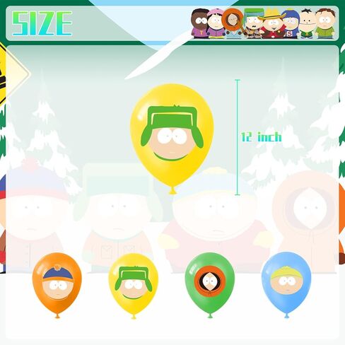 𝓢𝓸𝓾𝓽𝓱 𝓟𝓪𝓻𝓴 مجموعة ديكورات حفلات أعياد الميلاد للأطفال والأولاد مجموعة لوازم الحفلات بما في ذلك لافتة إكليل الكعك والكب كيك والبالونات in Kuwait