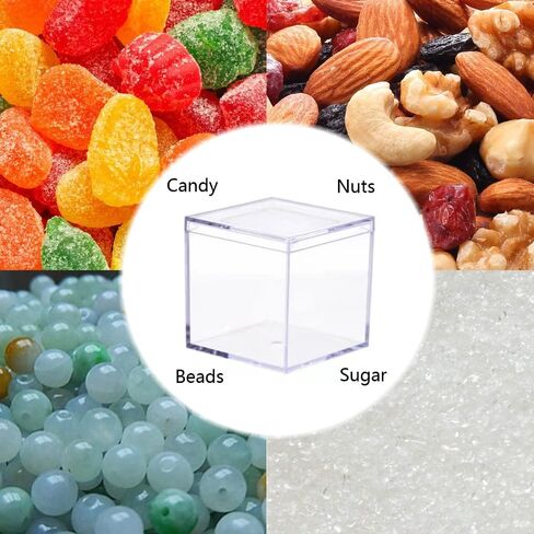 3 Packs Clear Favor Boxes With Lid,food grade acrylic box, Plastic Gift Box,2.5x2.5x2.5 Inch, Square, Mother’s Day gift box, Birthday Present and Candy packing box in Kuwait
