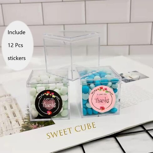 3 Packs Clear Favor Boxes With Lid,food grade acrylic box, Plastic Gift Box,2.5x2.5x2.5 Inch, Square, Mother’s Day gift box, Birthday Present and Candy packing box in Kuwait