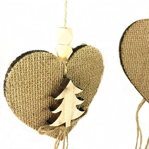 Tosnail 100 Pieces 3" Wooden Hearts with Pre-Drilled Holes and 100 Jute Strings, Unfinished Wooden Heart Slices Discs Cutout Pieces Heart Tags for Arts, Crafts in Saudi Arabia
