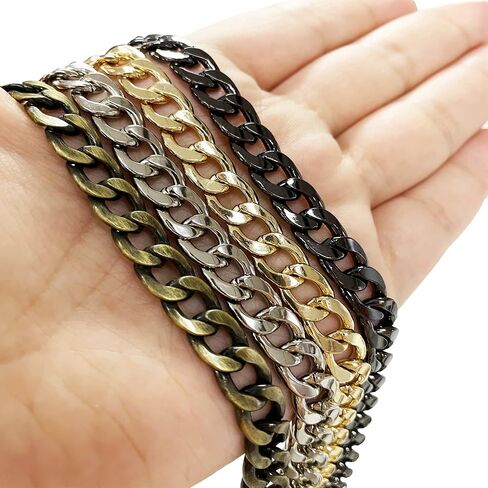 TSJ 47" Replacement Flat Chain Strap with Buckles, 1 PCS DIY Metal Shoulder Cross Body Bag Chains for Women Handbag Wallet Clutch Satchel Tote Bag Purse (Gold) in Saudi Arabia