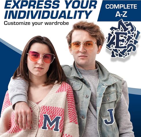 26 قطعة يمكن كيها على الحروف للملابس والإكسسوارات (اللون الأزرق) - رقعات حروف كبيرة من الشانيل - رقعات جاهزة للجينز، رقعات سترات ليترمان، والقمصان، وحقائب الظهر in Kuwait