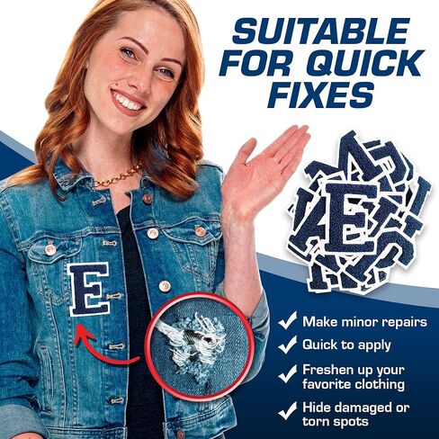 26 قطعة يمكن كيها على الحروف للملابس والإكسسوارات (اللون الأزرق) - رقعات حروف كبيرة من الشانيل - رقعات جاهزة للجينز، رقعات سترات ليترمان، والقمصان، وحقائب الظهر in Kuwait