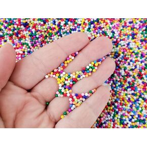 رشات غير قابلة للأكل من زجاج قوس قزح الصناعي، 2 مم، ديكودين قوس قزح Funfetti Jimmies، خرز الكافيار الصناعي، زخرفة فنية من طين البوليمر، مثالية لفن الراتنج والديكور اليدوي (30 جرام) in Saudi Arabia