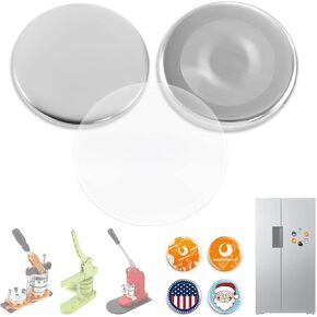 BEAMNOVA 100 Sets of 58mm / 2.28 in (Approx. 2-1/4 inch) Metal Button Parts Fridge Magnet Supplies for Button Maker Machine Round Pin Maker, Supplies Only, Machine NOT Included in Kuwait