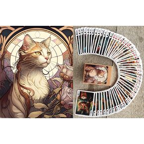 Art Deco CAT Portraits Playing Cards (Poker Deck 54 Cards All Different) Vintage Art Deco Cubism Avantgarde Naïve Cat Art Portrait Posters in Kuwait