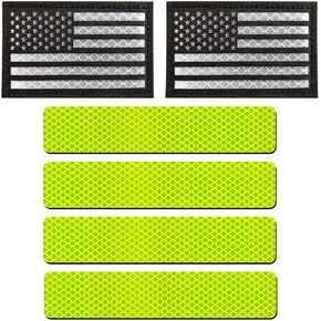 6 Pack Extra Reflective Patch Hook Fastener for Safety (White) in Kuwait