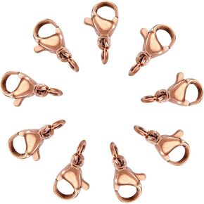 Craftdady 100Pcs Stainless Steel Lobster Claw Clasps 10x6mm Rose Gold Small Fastener Hook Metal Trigger Clip Closure Clasps for Jewelry Making in Saudi Arabia