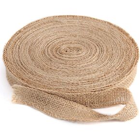 54 Yard 6 Inch Burlap Ribbon, Natural Color Jute Fabric Crafts Ribbon, Pretty Ribbon for Arts, Crafts, Christmas Tree, Wedding Parties, Home Decor and DIY Projects