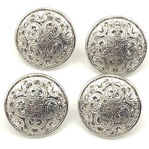 YOOGCORETT 30pcs 20mm Black Metal Buttons with Shank Round Shape Flower Pattern Vintage Style Buttons for DIY Crafts Jackets, Clothing Sewing Accessories Scrapbooking Decorations Supplies