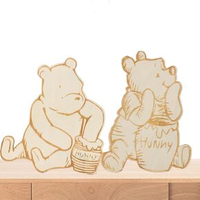 2PCS Winnie Centerpieces For Tables Decor Wood Sign For Baby Shower Party Kids Room Decorations 1st Birthday Party Decor in Kuwait