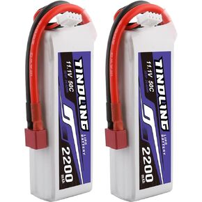 TINDLING 3S Lipo Battery 11.1V 2200mAh 50C حافظة ناعمة مع Deans T لسيارة RC FPV Drone Quadcopter Racing Airplane UAV (عبوتان) in Kuwait