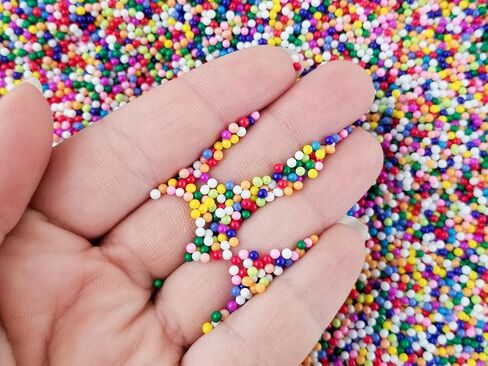 رشات غير قابلة للأكل من زجاج قوس قزح الصناعي، 2 مم، ديكودين قوس قزح Funfetti Jimmies، خرز الكافيار الصناعي، زخرفة فنية من طين البوليمر، مثالية لفن الراتنج والديكور اليدوي (30 جرام) in Saudi Arabia