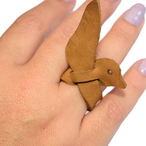 Hide & Drink, Leather Friendship Dove Rings (2 Pack), for Your Significant Other/Friend/Creative/Artistic, Handmade Includes 101 Year Warranty :: Multicolor Brown in Saudi Arabia