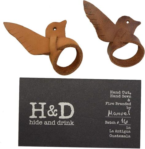 Hide & Drink, Leather Friendship Dove Rings (2 Pack), for Your Significant Other/Friend/Creative/Artistic, Handmade Includes 101 Year Warranty :: Multicolor Brown in Saudi Arabia