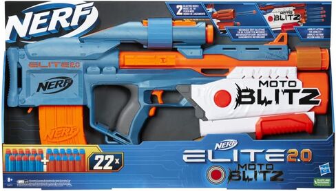 Nerf Elite 2.0 Motoblitz CS-10 Blaster, Motorised 10-Dart Blasting, Airblitz 6 Darts at Once, Clip, 22 Elite Darts in Saudi Arabia