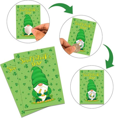 MOUNMDA 36 قطعة من بطاقات ألعاب القديس باتريك للخدش - ألعاب يوم القديس باتريك - ألعاب حفلات شامروك كرافت لحفلات عيد القديس باتريك المفضلة تذاكر السحب in Kuwait