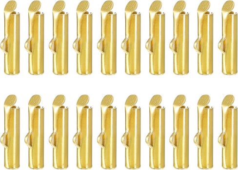 uxcell 200Pcs Slide on End Clasps, 10mm Tube Ball Bead Slider Crimp Ends for Multi-Strand DIY Craft Making, Bronze Tone in Kuwait