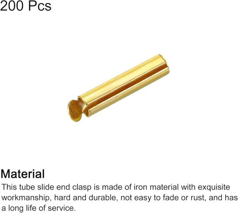 uxcell 200Pcs Slide on End Clasps, 10mm Tube Ball Bead Slider Crimp Ends for Multi-Strand DIY Craft Making, Bronze Tone in Kuwait
