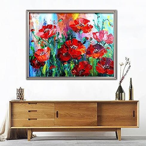 LVIITIS Flower Diamond Painting Kits Easy for Adults Beginner,Diamond Arts Dots Kits for Adults Christmas Paint with Diamonds Gem,Full Drill Diamond Paintings Arts and Crafts for Home Wall Decor in Kuwait
