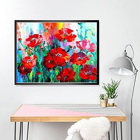 LVIITIS Flower Diamond Painting Kits Easy for Adults Beginner,Diamond Arts Dots Kits for Adults Christmas Paint with Diamonds Gem,Full Drill Diamond Paintings Arts and Crafts for Home Wall Decor in Kuwait