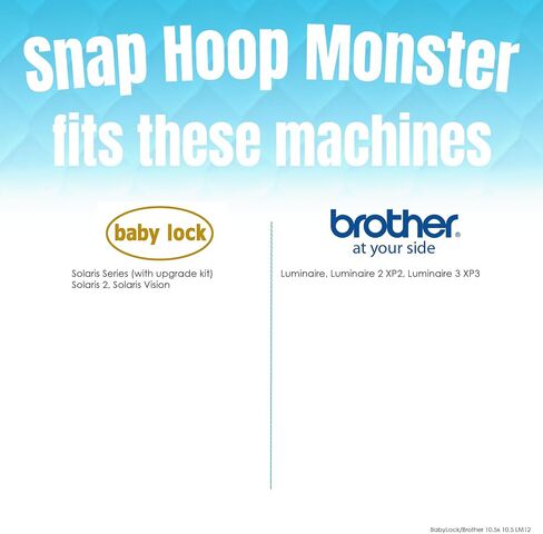 حلقة قفل الأطفال LM12 من Monster Snap Hoop مقاس 10.5 بوصة × 10.5 بوصة Solaris Brother The Dream Machine 1 و2، ستيلاير XE-1، XJ-1، لومينير SH00A12M in Saudi Arabia