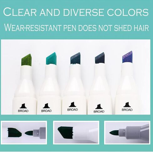 مجموعة اقلام ماركر مزدوجة الطرف قابلة للغسل، 60 لونًا كلاسيكيًا من الباستيل، مجموعة أدوات أقلام تلوين فنية مثالية هدية للأطفال والبنات من سن 4 و5 و6 و7 سنوات in Kuwait