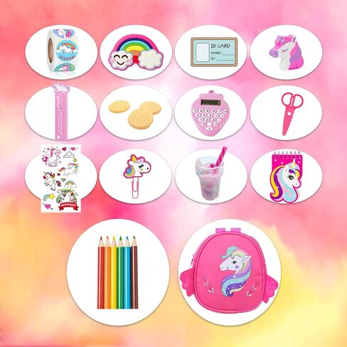 ZQDOLL 23 Pcs American Doll Clothes and Accessories School Supplies Playset for 18 Inch Doll Including Girl Doll Clothes, Bags, Student Cards, Sticker, Pencils, Calculator, Scissors, Notebook in Kuwait