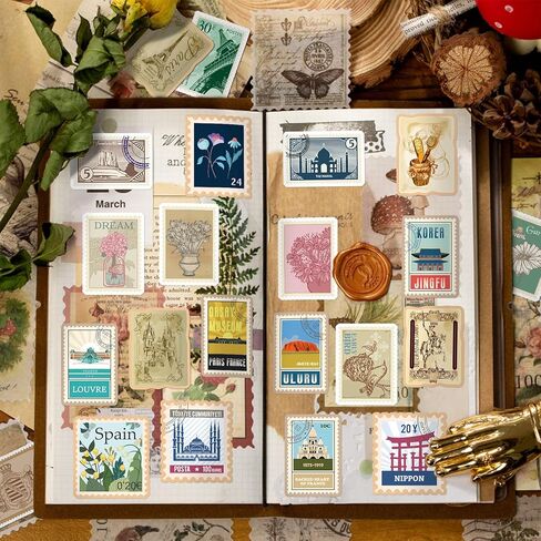 مجموعة ملصقات طوابع بريدية عتيقة من 300 قطعة، ملصق ختم السفر لمستلزمات سجل القصاصات ومخططي المجلات، ملصقات طوابع وهمية مقاومة للماء للبالغين والمراهقين in Kuwait