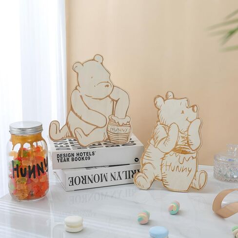2PCS Winnie Centerpieces For Tables Decor Wood Sign For Baby Shower Party Kids Room Decorations 1st Birthday Party Decor in Kuwait