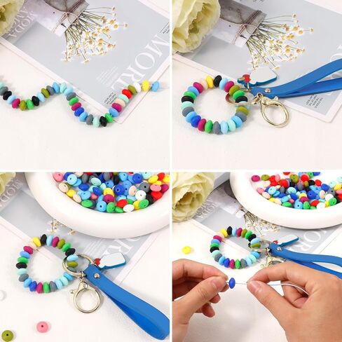 120 Pcs Snowman Beads, Christmas Wooden Beads with 10.9 Yards Twine for Christams DIY Crafts Package Decorations in Kuwait