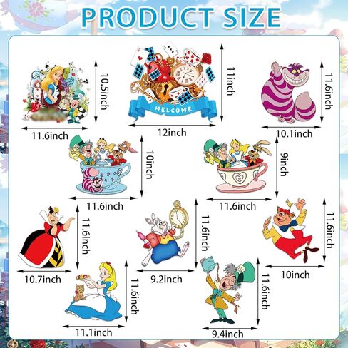 Alice In Wonderland Door Sign Banner,Designed Door, Hanging Banner,Porch Sign Banners,Welcome Hanging Alice for Tea Party Birthday Party Alice In Wonderland Party Decorations in Kuwait