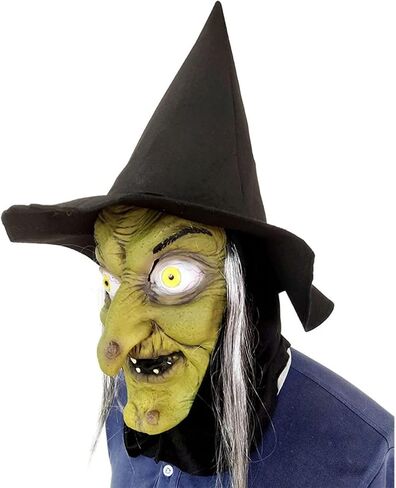 قناع الساحرة التنكري المخيف للهالوين، قناع الساحرة لتزيين الحفلات، اقنعة لاتكس مخيفة مرعبة in Kuwait