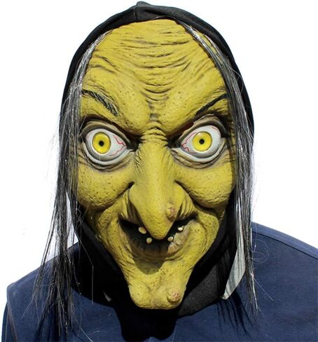 قناع الساحرة التنكري المخيف للهالوين، قناع الساحرة لتزيين الحفلات، اقنعة لاتكس مخيفة مرعبة in Kuwait