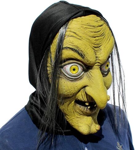 قناع الساحرة التنكري المخيف للهالوين، قناع الساحرة لتزيين الحفلات، اقنعة لاتكس مخيفة مرعبة in Kuwait
