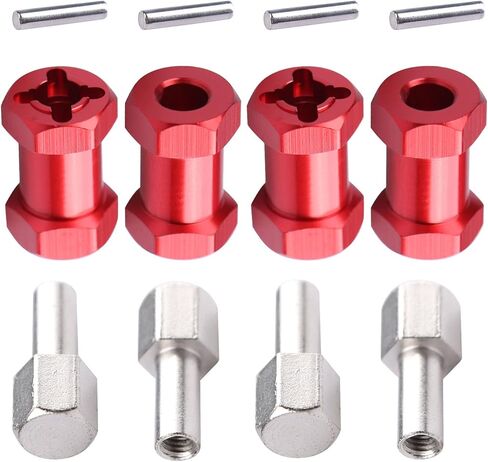 فاصل عجلة تمديد بمحور سداسي 12 مم من AIMROCK 20 مم إزاحة لشاحنة زاحفة 1/10 SCX10 RC (أحمر، 20 مم) in Kuwait