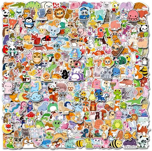 300 قطعة من ملصقات الحيوانات اللطيفة، ملصقات الحيوانات المائية الجمالية، ملصقات الفينيل لزجاجة المياه، الكمبيوتر المحمول، الهاتف، ملصقات لوح التزلج للأطفال والمراهقين والبنات والأولاد in Kuwait